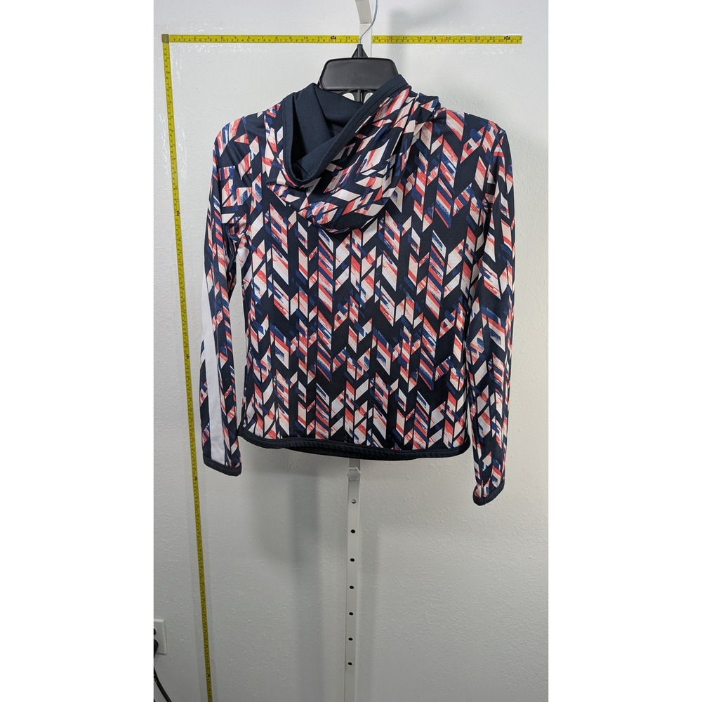 A2F Sport Girls Hoodie Size 11/12 Navy Red White Geometric Chevron Pullover - Picture 3 of 3
